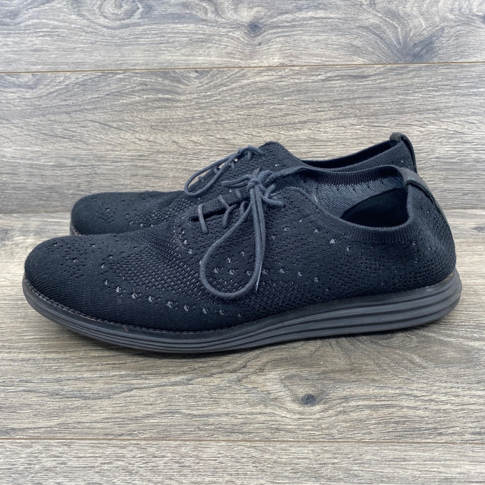 Cole Haan OriginalGrand Wingtip Oxford Mens 10.5 Black Stitchlite Knit C28443